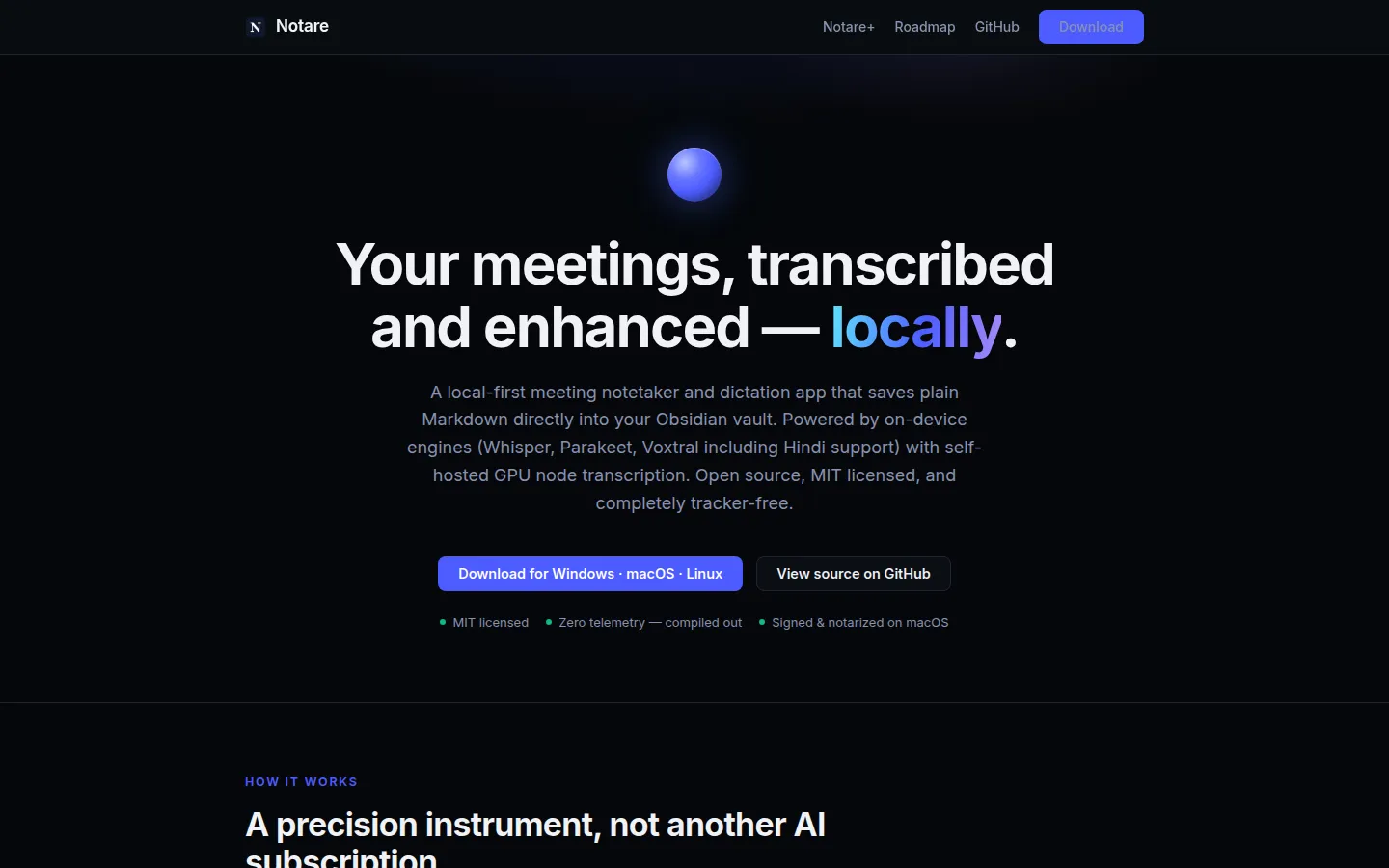 The Notare website